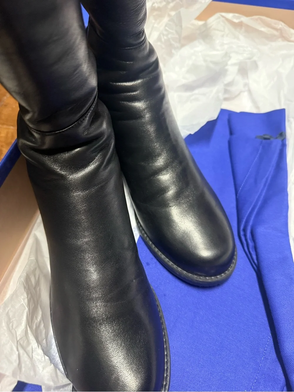 NEW Stuart Weitzman Black Over-the-Knee Stretch Leather Boots
